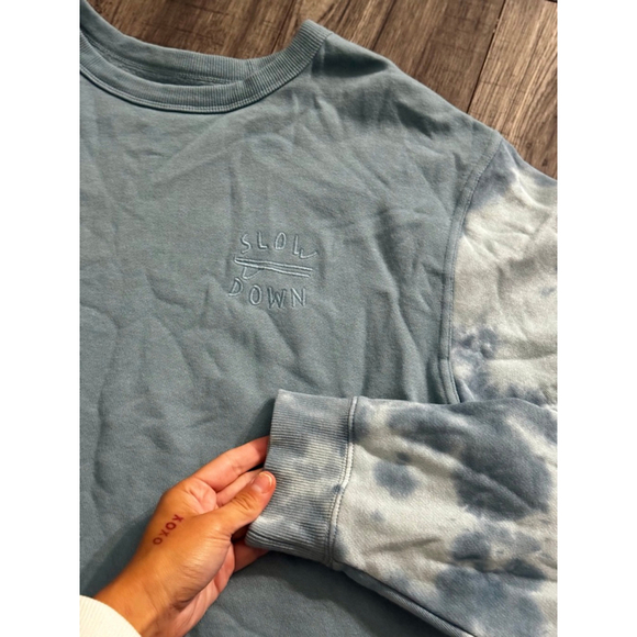 IPD Pale Blue Slow Down Tie Dye Colorblock Crewneck, No Longer Sold, I paid $50 - Picture 3 of 6